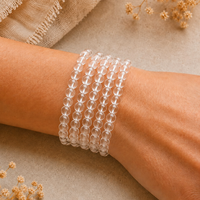 Bergkristal kogelarmband 6 mm