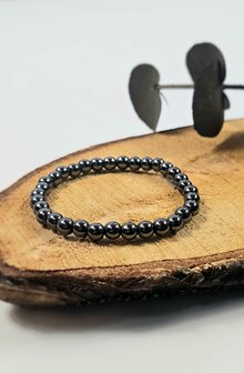 Hematiet kogelarmband 6 mm