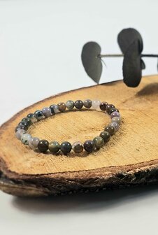 Indiaas agaat kogelarmband 6 mm 