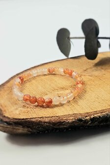 Carneool kogelarmband 6 mm 