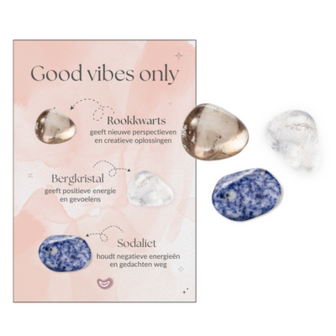 Trommelstenen set | Good vibes only