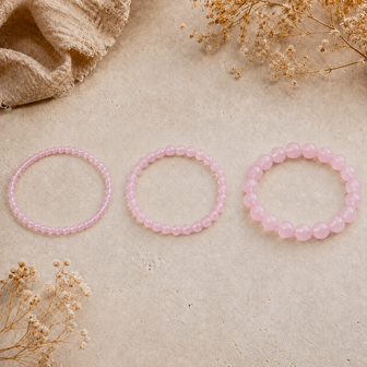 Rose quartz ball bracelet 6 mm