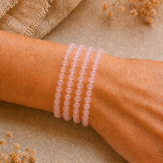 Rose quartz ball bracelet 6 mm