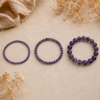 Amthyst ball bracelet 6 mm