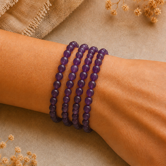 Amthyst ball bracelet 6 mm