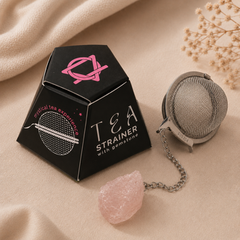 Gemstone Tea Infuser - Raw Rose Quartz