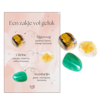 Trommelstenen set | Zakje vol Geluk