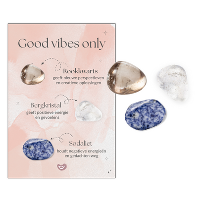 Trommelstenen set | Good vibes only