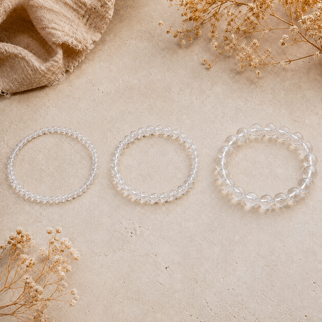 Bergkristal kogelarmband 4 mm
