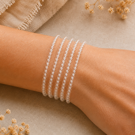 Bergkristal kogelarmband 4 mm