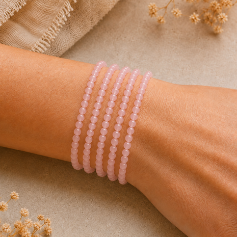 Rose quartz ball bracelet 4 mm