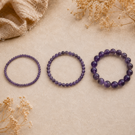 Amthyst ball bracelet 6 mm