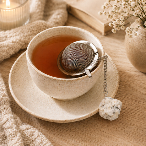 Gemstone Tea Infuser - Raw Rainbow moonstone
