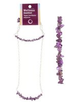 splitsieraden combi Amethist - set armband en ketting
